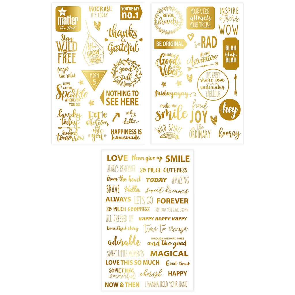 Glimmering Gold Clear Stickers