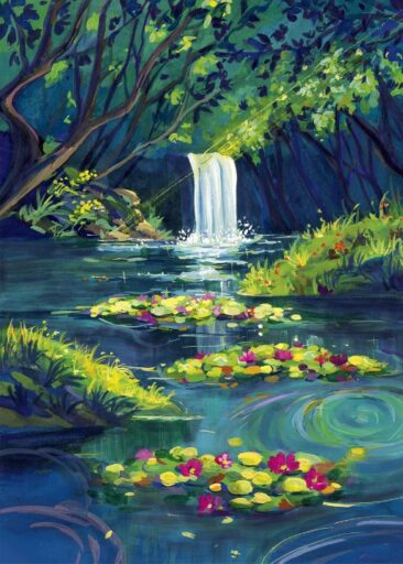 Magical waterfall by Zoe Art Garden