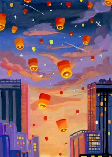 Sky lantern by Zoe Art Garden